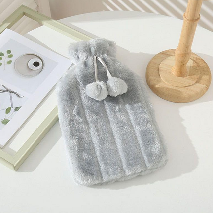 Hot Water Bottle with Soft Cover - 2L Large - Hot Water Bag for Pain Relief, Cramps, Back, Neck, Feet, Menstrual Cramps, Baby - Premium Cute Cover