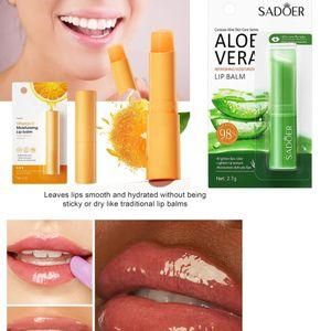 SADOER Value Pack of 2 Moisturizing Lip Balm - Vitamin C Lip Balm - Aloe Vera Lip Balm - Anti Cracking Lip - Pink Lip Balm - Value Pack of 2