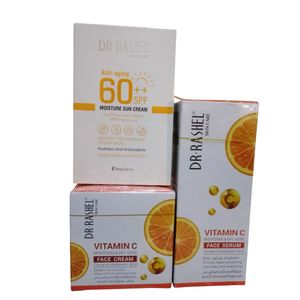 DR RASHEL 3in1 Vitamin C set For Moisturizing, Smoothening And Brightening Face Serum,Cream And Sunscreen