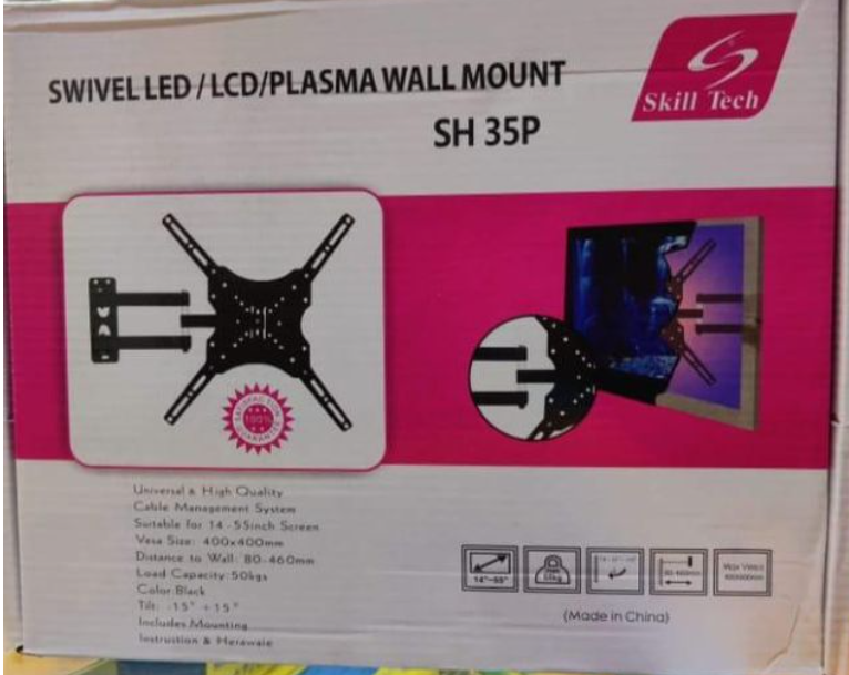 Skilltech Heavy-Duty SH-35P Swivel LED/LCD/Plasma Wall Mount Bracket  suitable for 14 to 55 Inch Screens