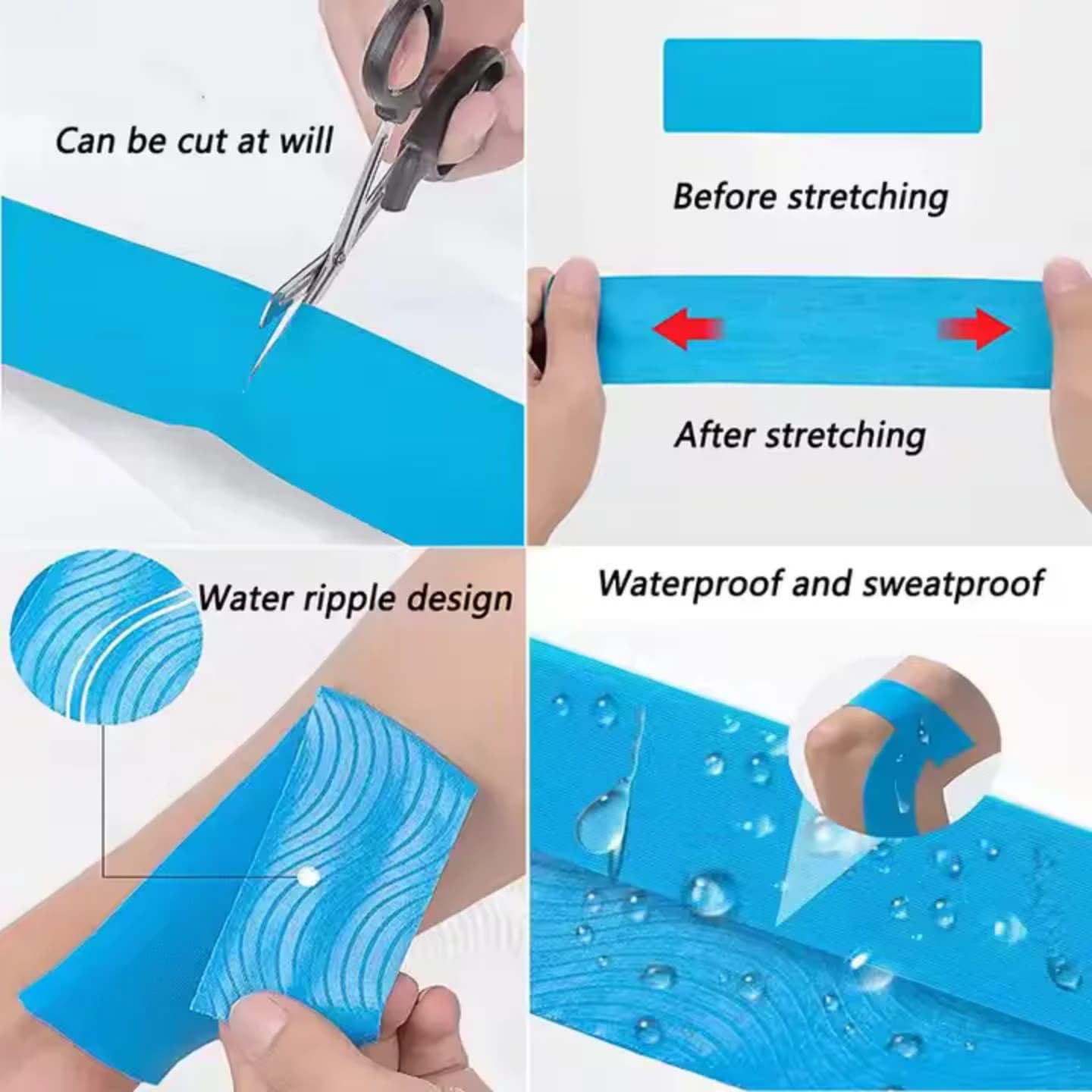 Kinesiology Tape Muscle Bandage Sports Cotton Elastic Adhesive Strain Sports K-Tape Kinesiolo Therapy Athletic Tape Adhesive Tape Injury Recovery Tape .