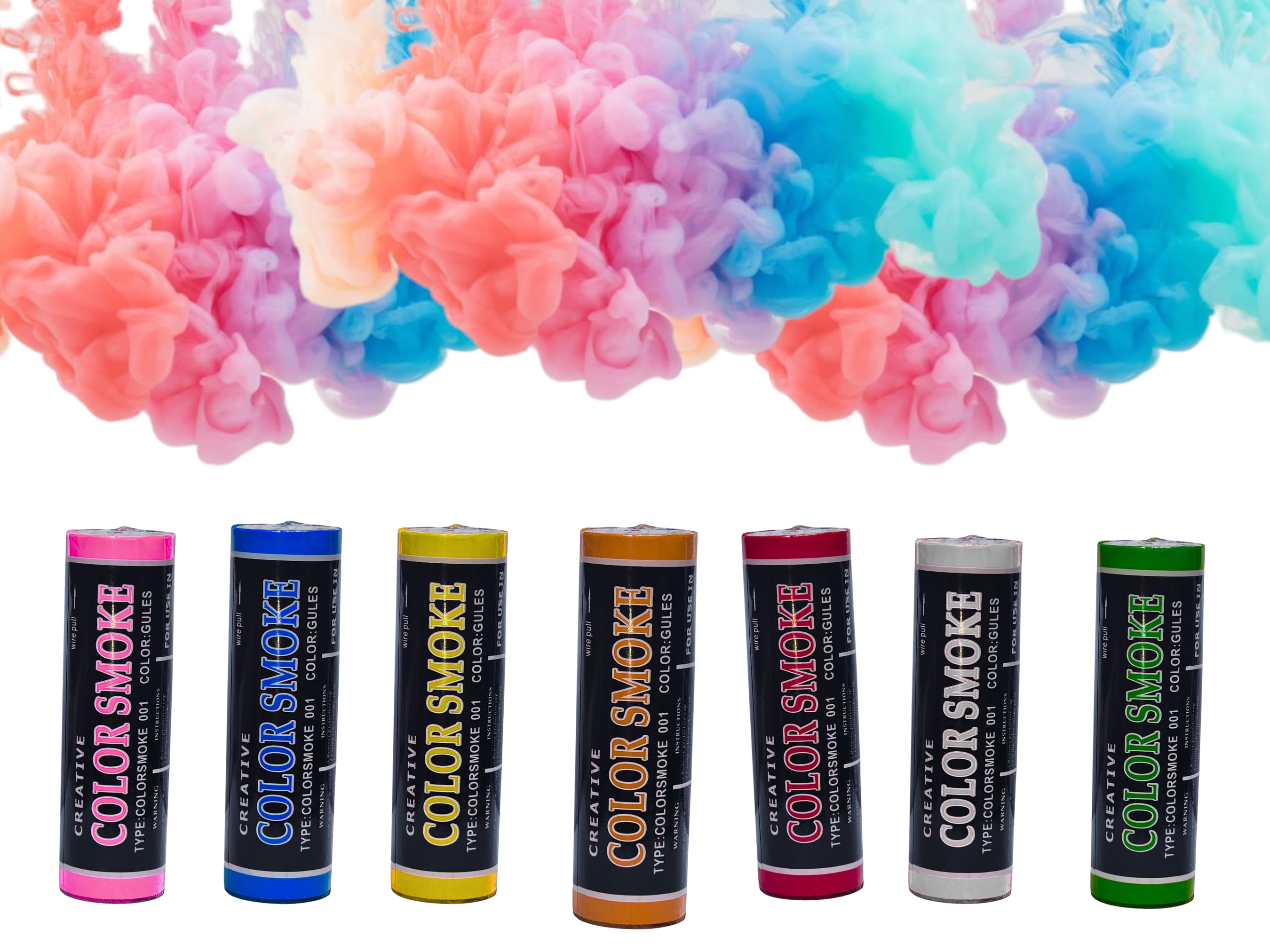 Smoke Bomb, colour smoke for celebrating birthdays and baby showers. White, Pink, Blue, Red, Yellow, Green