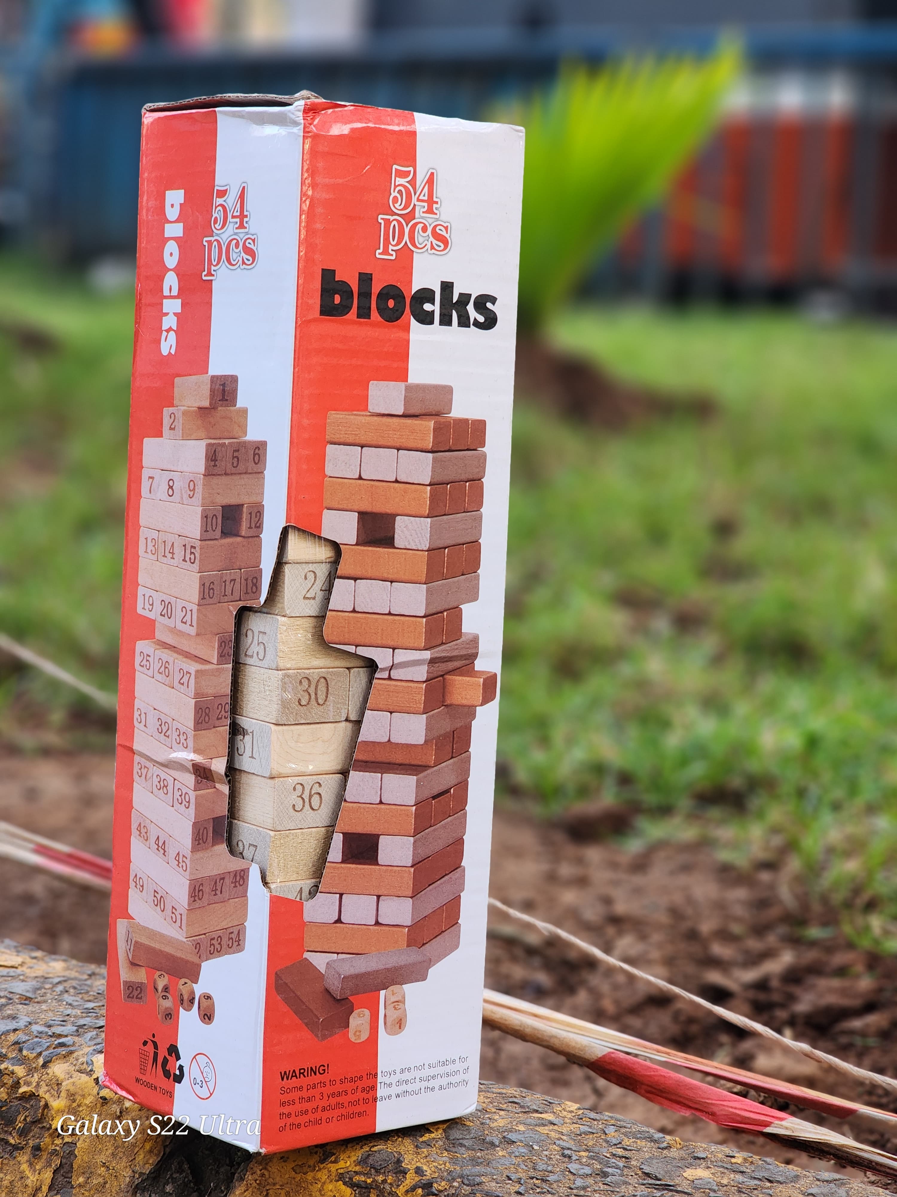 54pcs Jenga Blocks Coloured Wooden Blocks Toys Family Fun Game- Large rules are simple enough for the whole family to play: just stack the blocks into a tower without letting it fall!