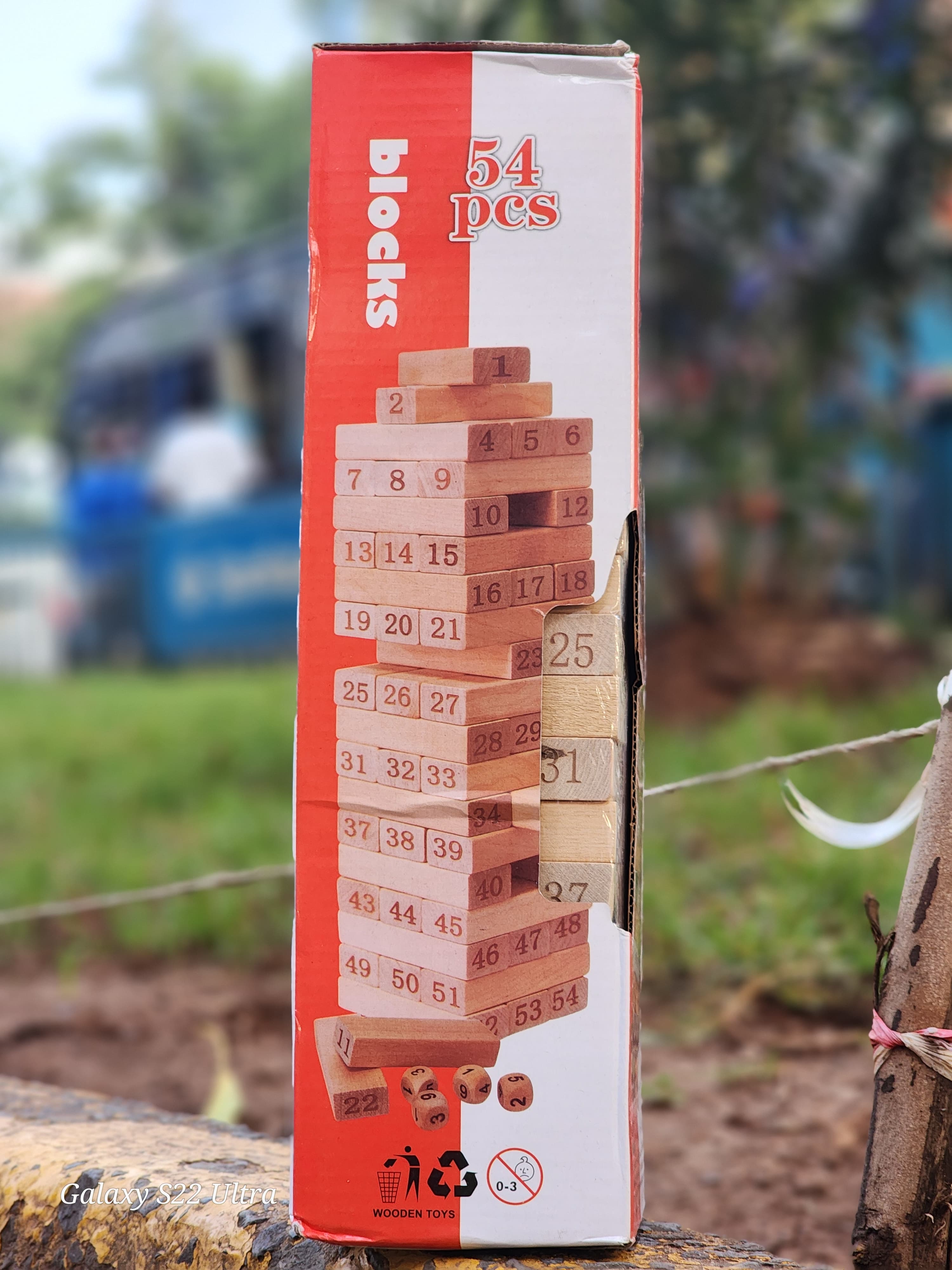 54pcs Jenga Blocks Coloured Wooden Blocks Toys Family Fun Game- Large rules are simple enough for the whole family to play: just stack the blocks into a tower without letting it fall!