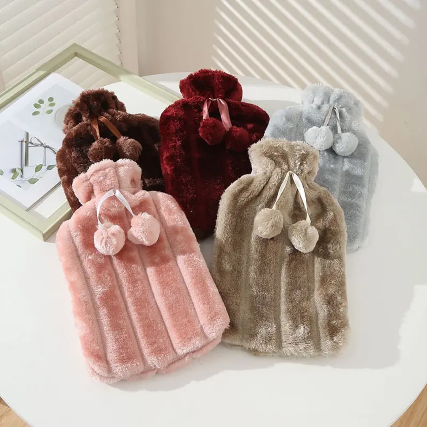 2L Luxury Soft Faux Fur Hot Water Bottle Bag//for Pain ReliefHot water bag/bottle for period pain relief, heat therapy, hours of warmth and comfort Has a lid to empty out the cold water