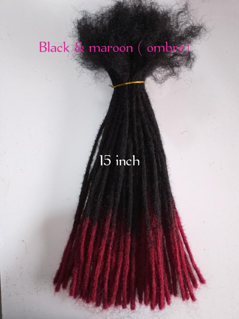 Unisex Artificial Dreadlocks Hair Extensions – 50-90 Pieces for Full Head/15 & 20 Inch |Crochet Locs |Reusable, Removable | Lightweight |Plain black & ombre| Protectivestyle/ +free bracelet gift 🎁|