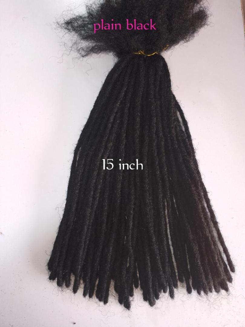 Unisex Artificial Dreadlocks Hair Extensions – 50-90 Pieces for Full Head/15 & 20 Inch |Crochet Locs |Reusable, Removable | Lightweight |Plain black & ombre| Protectivestyle/ +free bracelet gift 🎁|