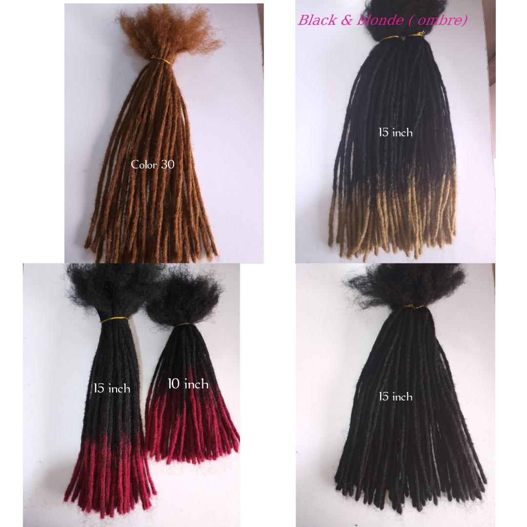Unisex Artificial Dreadlocks Hair Extensions – 50-90 Pieces for Full Head/15 & 20 Inch |Crochet Locs |Reusable, Removable | Lightweight |Plain black & ombre| Protectivestyle/ +free bracelet gift 🎁|