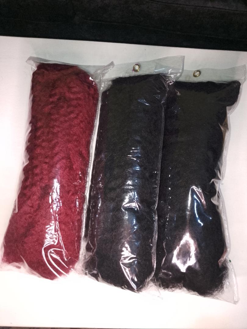 Fluffy Kinky synthetic Hair (3 Packs) – Enough for Full Head for Riri Locs, Butterfly Locs, Distressed Faux Locs, Twists, braiding & Making Artificial Dreadlocks ✅