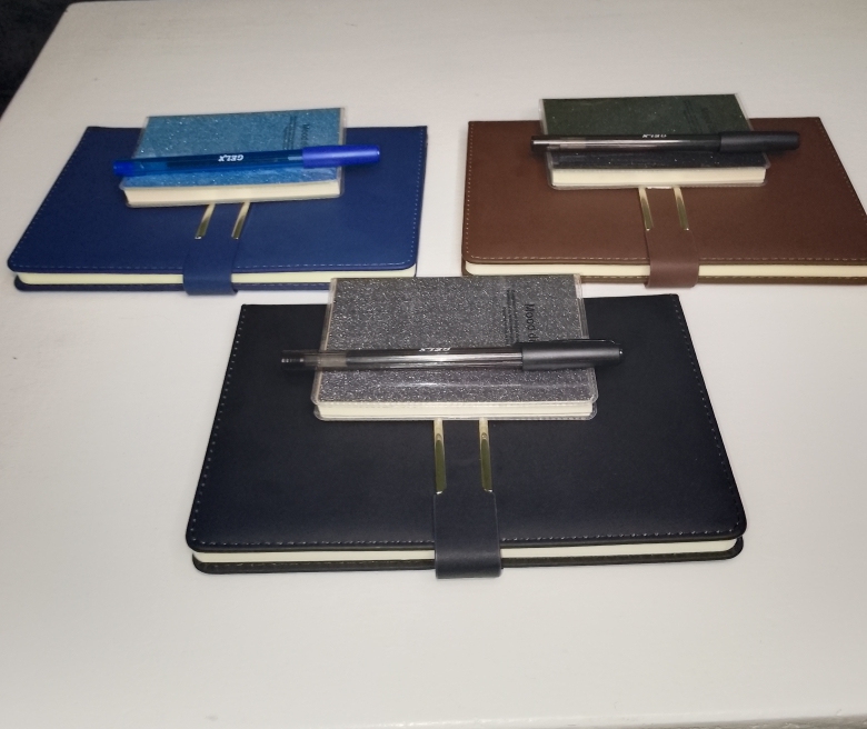 Classic Hardcover A5 Notebook Diary – Perfect for office, students, and daily journaling. Comes in brown, blue, black, with a free gift 🎁 pocket notebook and pen!