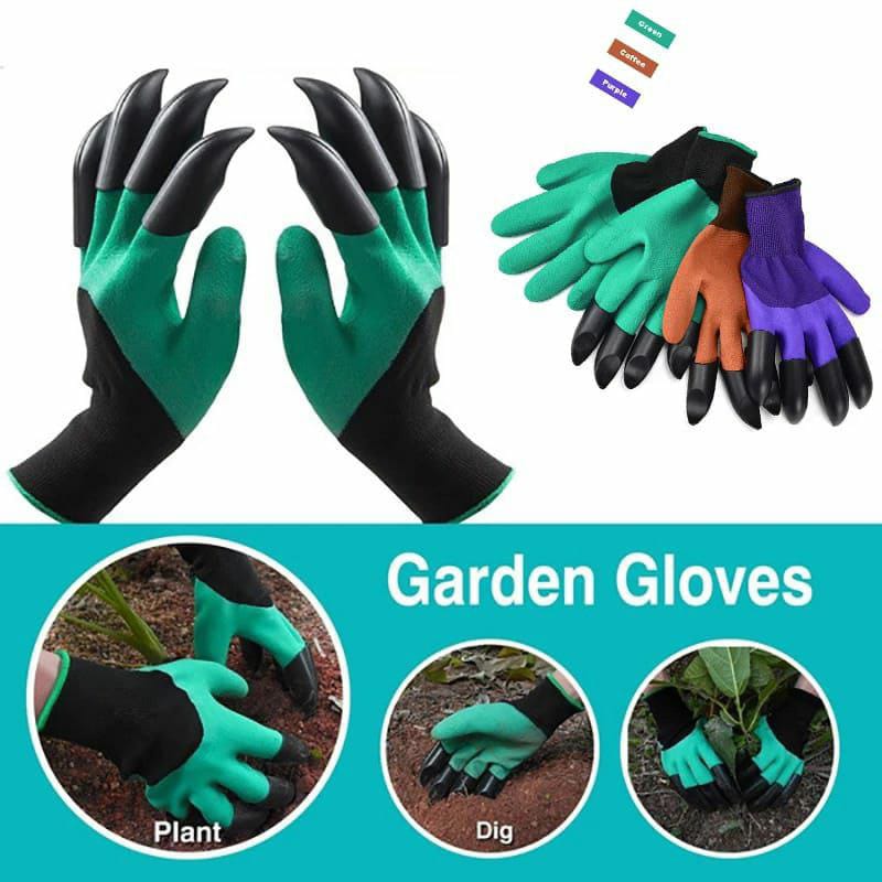 2pcs of Garden Gloves With Claws, Used for Digging and Planting Easily, Made of ABS plastic material, it more easy to digging and planting when do gardening work.