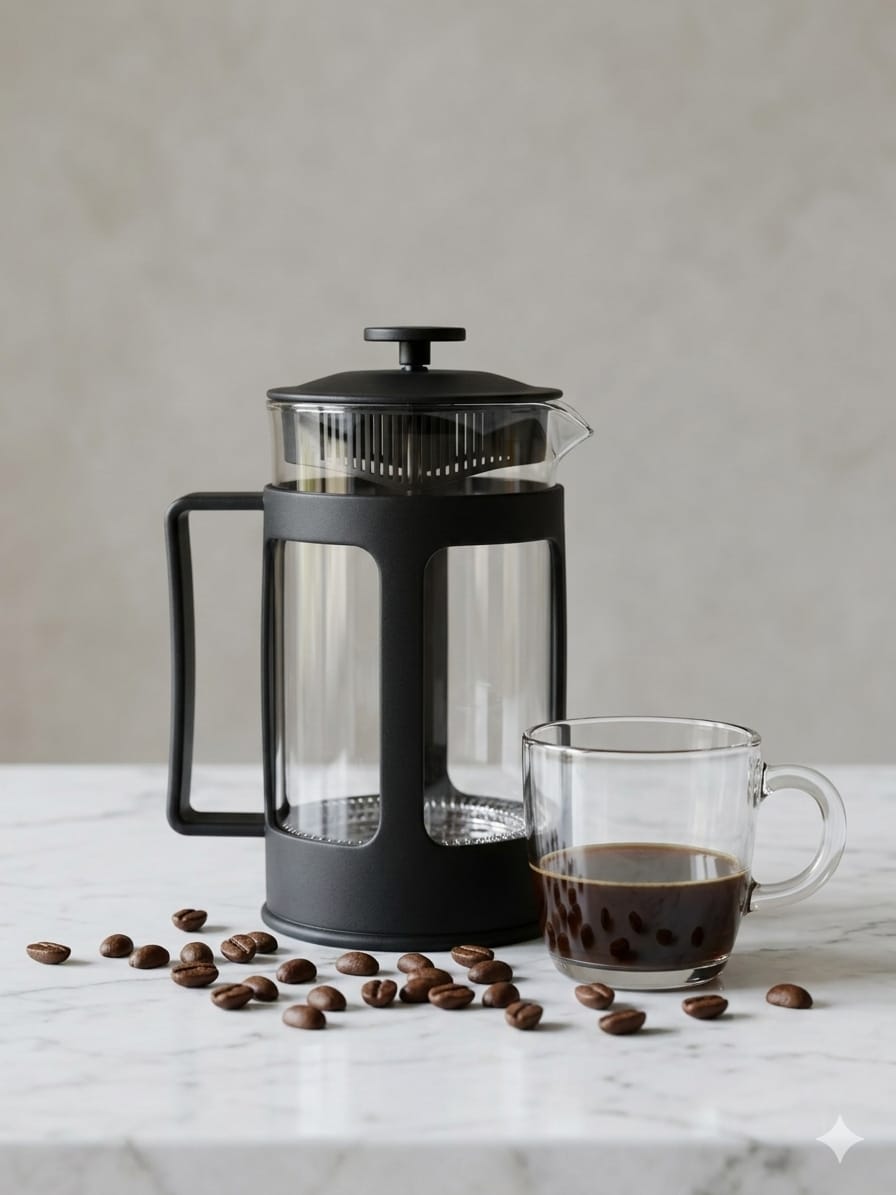 STYLISH FRENCH PRESS COFFEE MAKER CAPACITY 600ML CAMPING COFFEE PRESS POT, SMALL FRENCH PRESS, TEA AND FROTHED MILK PRESS STRONG & FLAVORFUL COFFEE