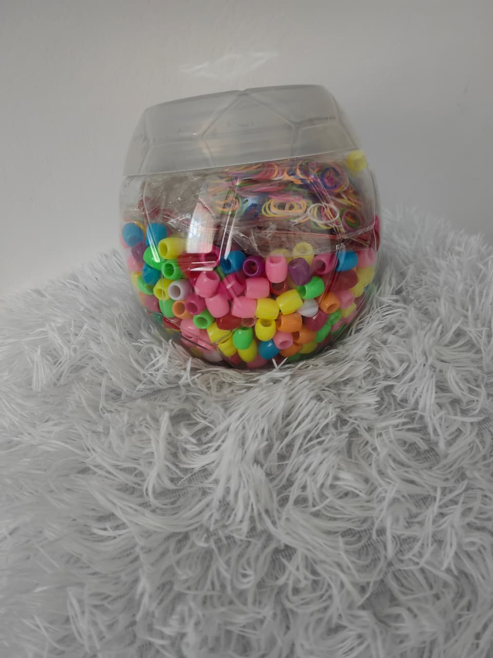 MIXED COLORGLASS, PEARL LARGE HOLE HAIR BEADS, 10X12MM ACRYLIC PONY BEADS FOR HAIR BRAIDS, BULK PACK - MIXED COLORS FOR BRACELETS & DIY VERY COLOURFUL FOR GIRLS