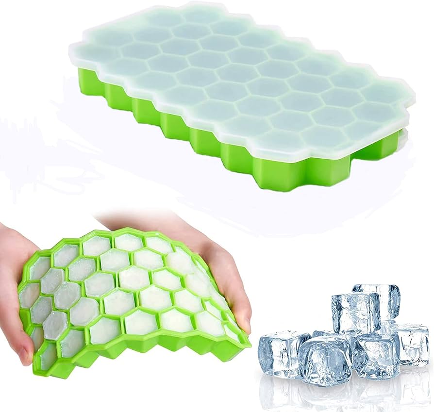 37 GRID SILICON ICE CUBE MAKER SILICONE ICE CUBE TRAYS WITH LID - 37 GRID SMALL ICE CUBE MOLDS FOR FREEZER REUSABLE BPA FREE EASY-RELEASE FOR COCKTAIL WHISKY ICED COFFEE DISHWASHER SAFE