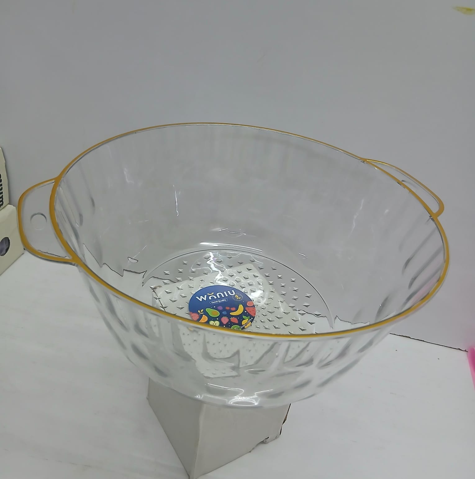 ACRYLIC  FRUIT / SALAD BOWL ROUND CRYSTAL SALAD MIXING BOWL DISPOSABLE PLASTIC CATERING BOWLS FOR PARTY, SALAD, FRUIT, SNACK, CHIP, POPCORN