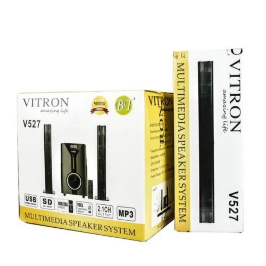 Vitron 2.1CH 9000W Multimedia Bluetooth Woofer Speaker System V527 Subwoofer Soundbar BT/USB/SD/FM Subwoofer Home Audilo System Soundbar with Remote Control