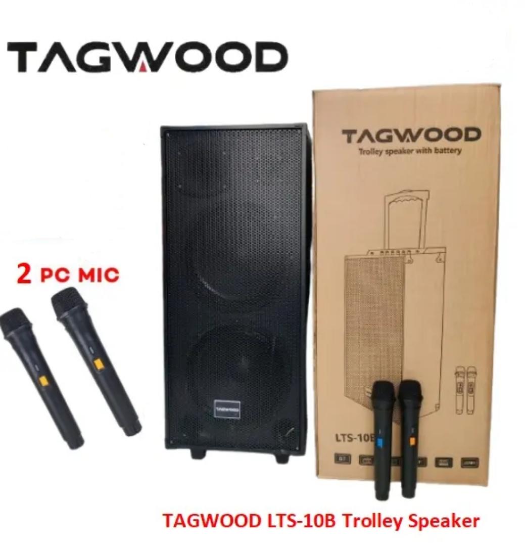 (NEWEST) TAGWOOD LTS-10B Trolley Speaker Subwoofer Outdoor Speaker Portable Trolley Speaker Portable Speaker Subwoofer Outdoor Speaker Bluetooth & a Built in Battery Woofer