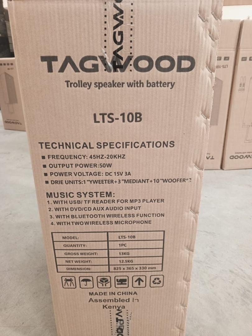 (NEWEST) TAGWOOD LTS-10B Trolley Speaker Subwoofer Outdoor Speaker Portable Trolley Speaker Portable Speaker Subwoofer Outdoor Speaker Bluetooth & a Built in Battery Woofer