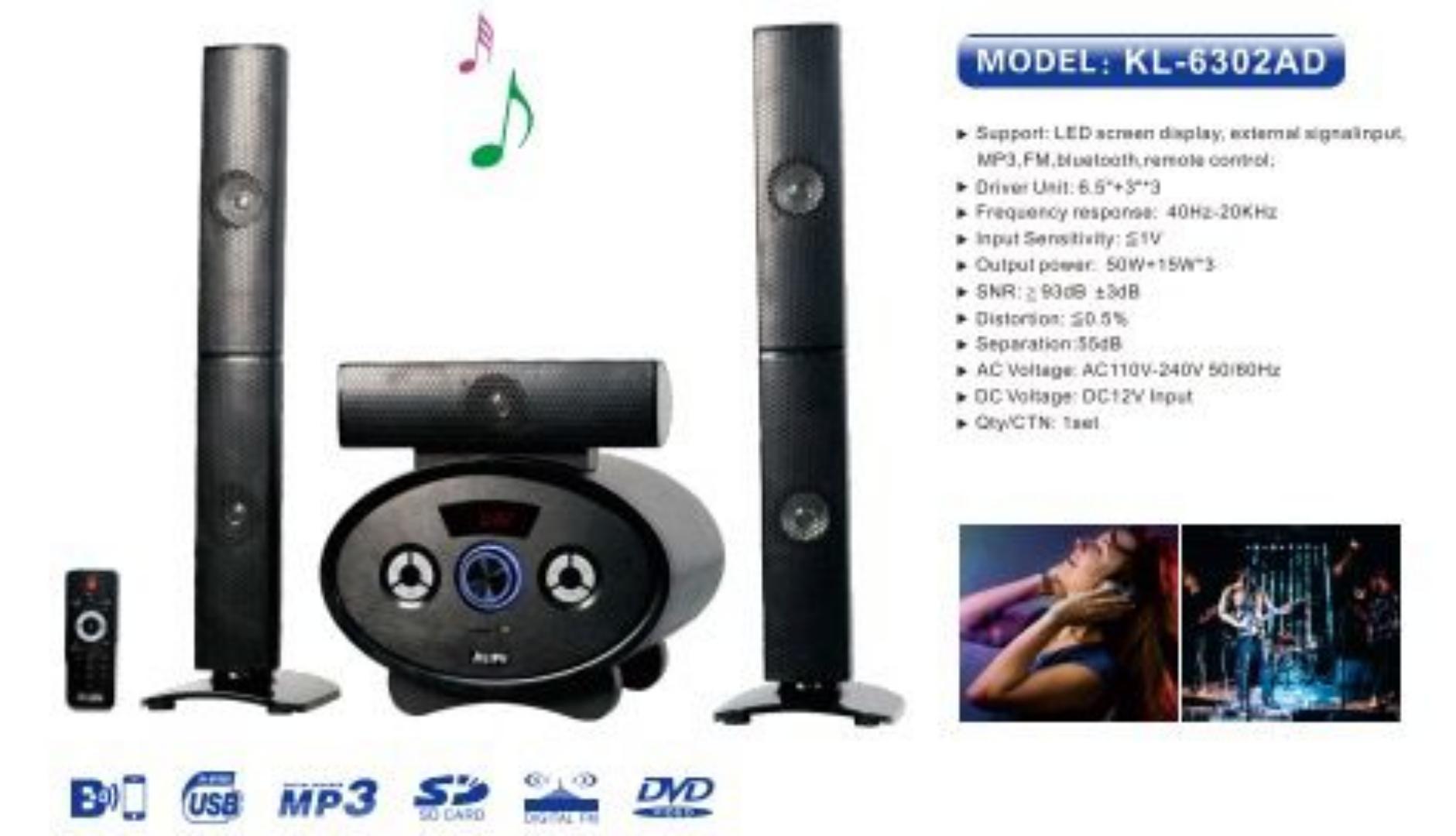 AILIPU KL-6302AD 3.1 6.5in WOOFER 50W+15W*3 woofer speaker system Multimedia Speaker Output Power Subwoofer Bluetooth Cinema Home theater System Bluetooth Hi-Fi
