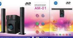 AMTEC Soundbar AM-01 Built-in powerful amplifier Full-function remote control Master volume/treble/bass FM/USB/SD CARD/BT/AUX AMTEC-01 control