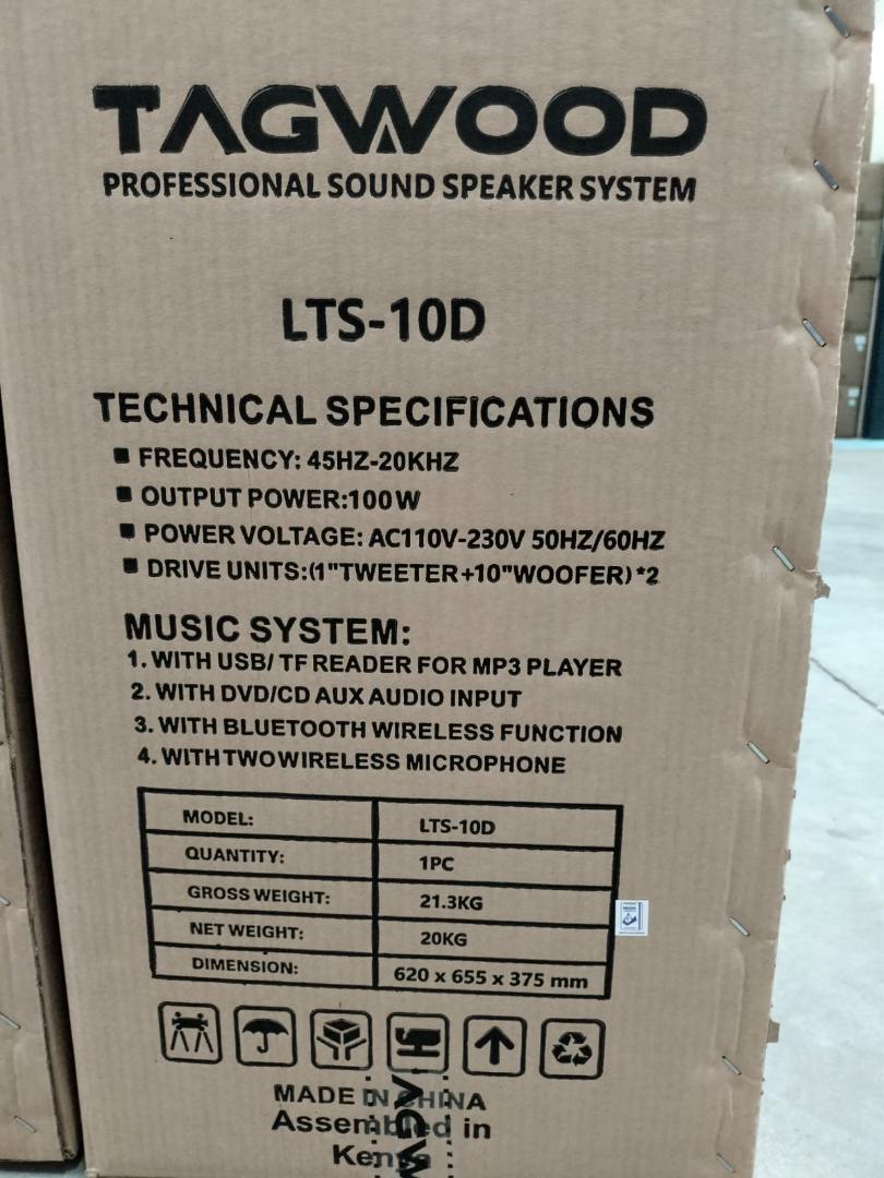 Tagwood LTS-10D Outdoor Speaker with Bluetooth, FM Radio, two free wireless Microphone