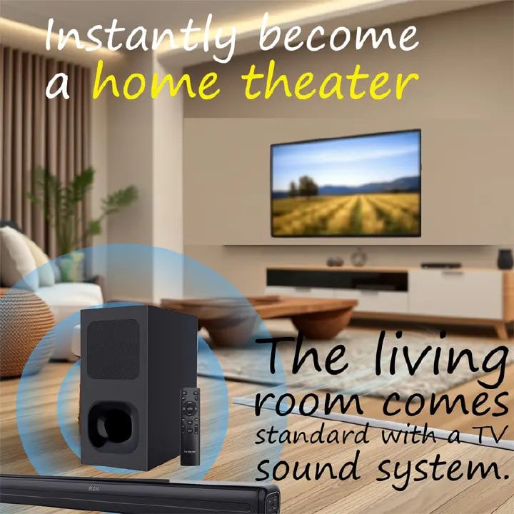 Vitron 2.1CH V52SB Wired Soundbar System with AUX USB Bluetooth Speaker System Home Audio Rich Bass 8000W