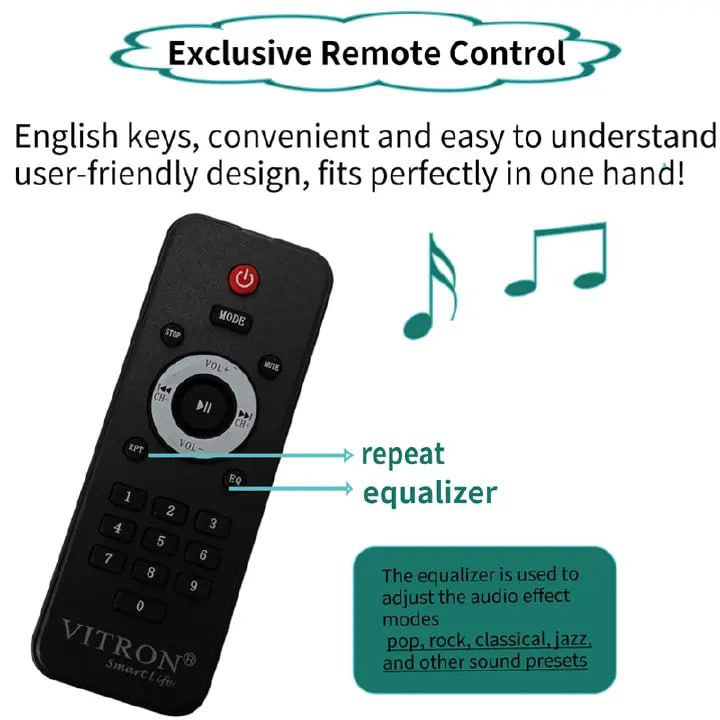 Vitron 2.1CH V52SB Wired Soundbar System with AUX USB Bluetooth Speaker System Home Audio Rich Bass 8000W