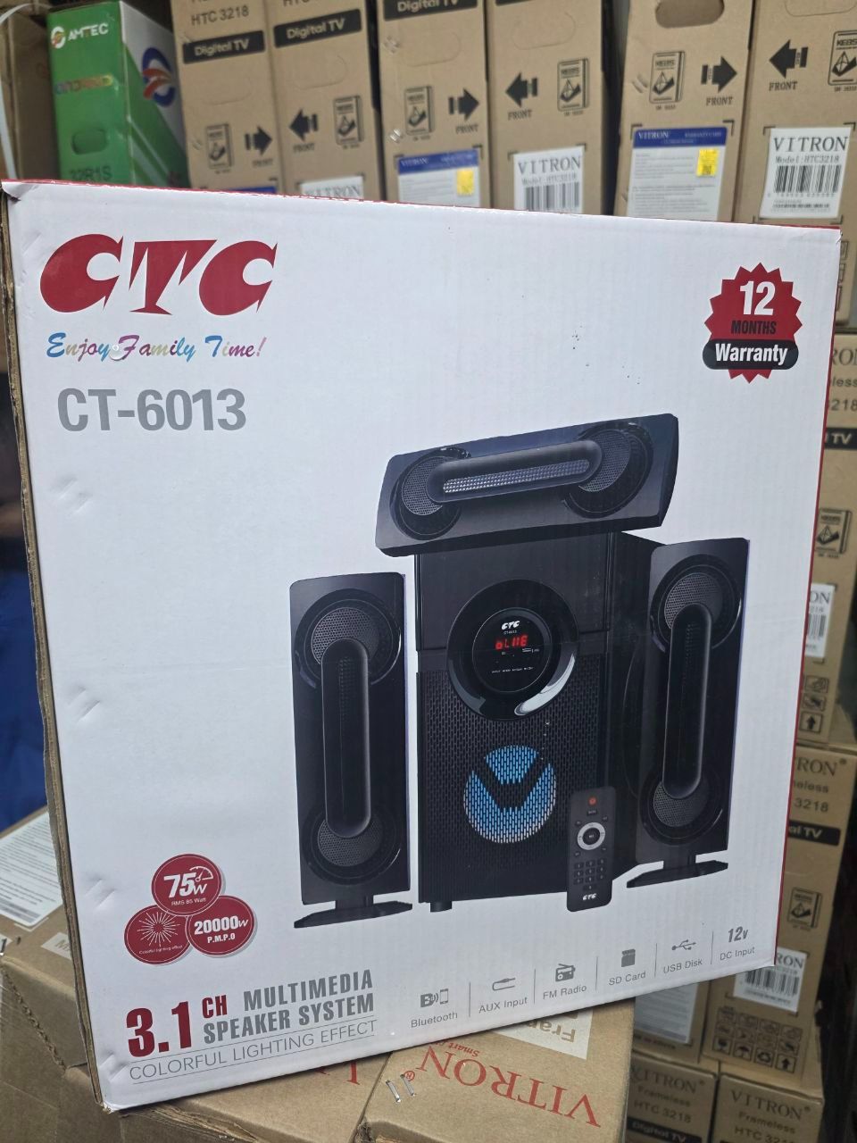 CTC CT-6013 3.1 Ch Home theater Subwoofer Multimedia Speaker System CT-6009 MP3, SD Card, USB Slot with  FM radio black home audio home theater speaker system