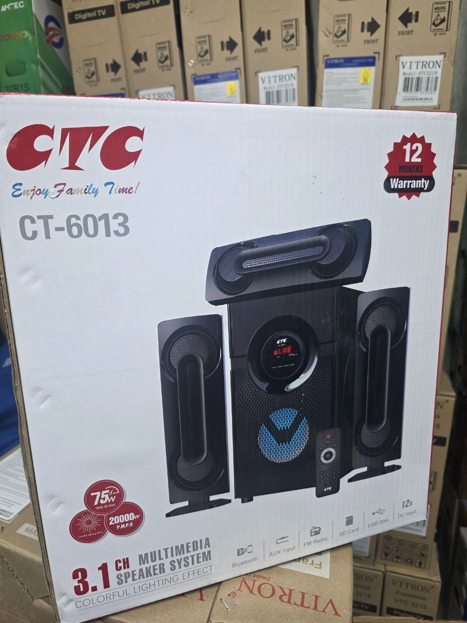 CTC CT-6013 3.1 Ch Home theater Subwoofer Multimedia Speaker System CT-6009 MP3, SD Card, USB Slot with  FM radio black home audio home theater speaker system