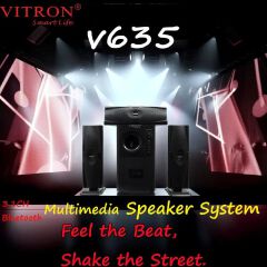 Vitron 3.1CH Multimedia X-Bass Speaker System Home Theatre System AC/DC Subwoofer Bluetooth Woofer USB/SD/FM Home Audio System with Remote Control V635