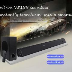 Vitron 6000W 2.1CH Woofer Speaker System Wired Soundbar System Home Audio with AUX USB Bluetooth Rich Bass V51SB