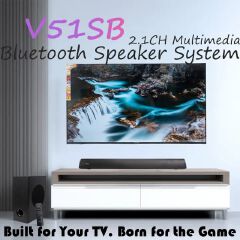 Vitron 6000W 2.1CH Woofer Speaker System Wired Soundbar System Home Audio with AUX USB Bluetooth Rich Bass V51SB