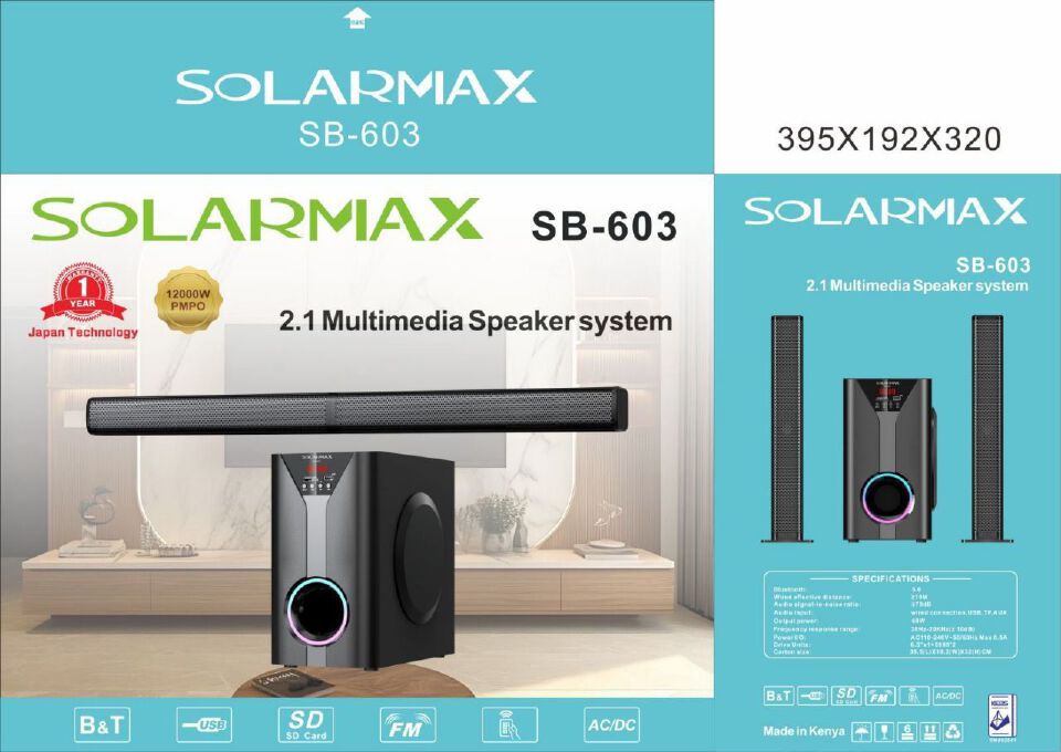 SOLARMAX SOUNDBAR SB-603 2.1 Multimedia Speaker System