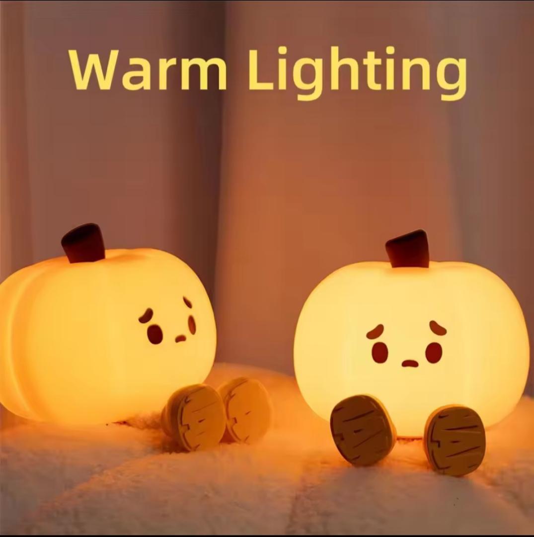 Little Pumpkin Night Lamp Cute Soft Safe Silicon Lamp Decorations Timing Dimmable Bedside Decor for Kids Baby Halloween Gifts. The night lightvis energy efficient, stylish & compact and soothing glow.