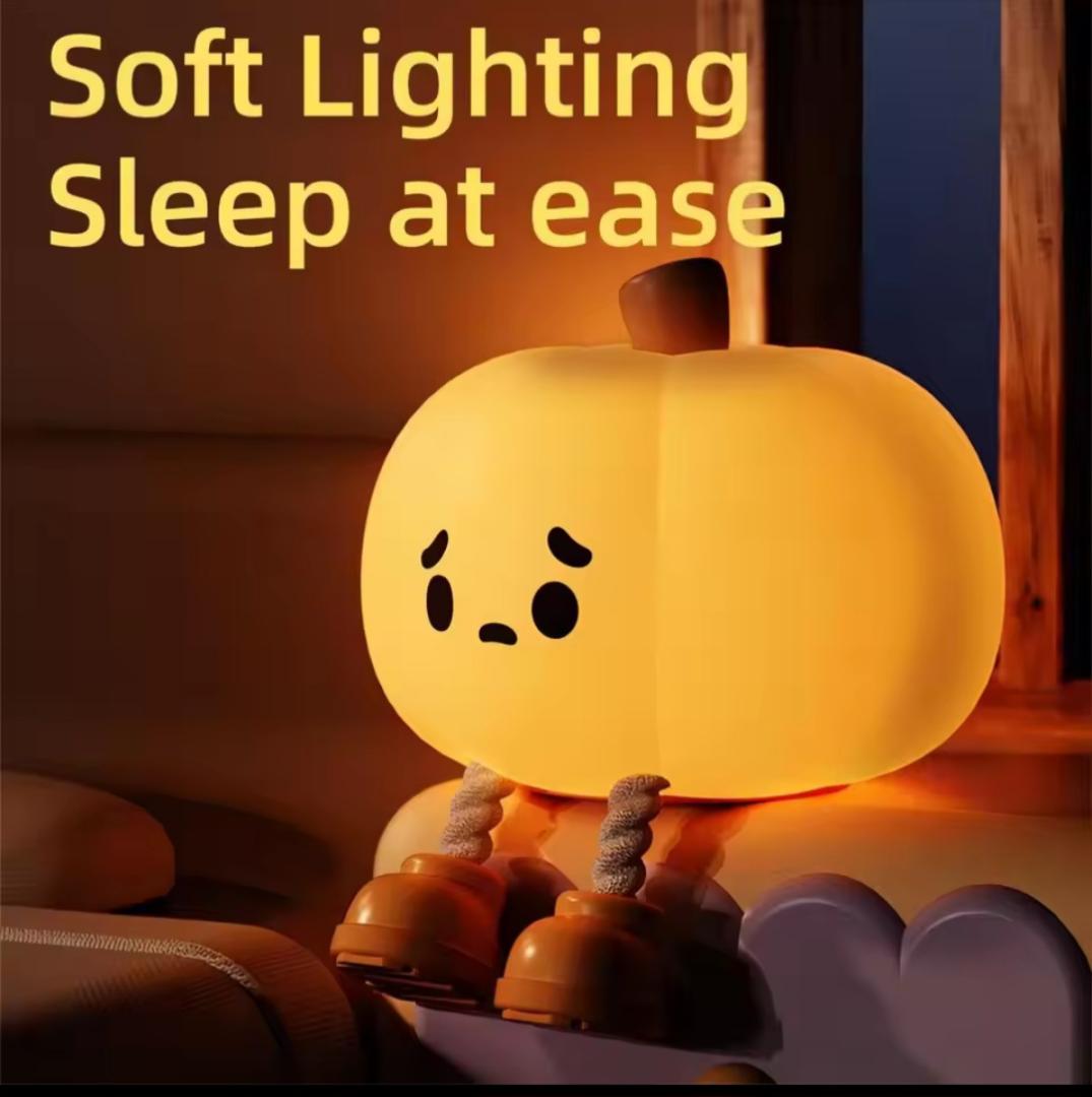 Little Pumpkin Night Lamp Cute Soft Safe Silicon Lamp Decorations Timing Dimmable Bedside Decor for Kids Baby Halloween Gifts. The night lightvis energy efficient, stylish & compact and soothing glow.