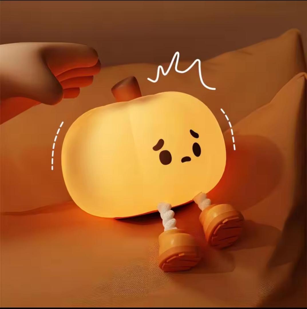 Little Pumpkin Night Lamp Cute Soft Safe Silicon Lamp Decorations Timing Dimmable Bedside Decor for Kids Baby Halloween Gifts. The night lightvis energy efficient, stylish & compact and soothing glow.