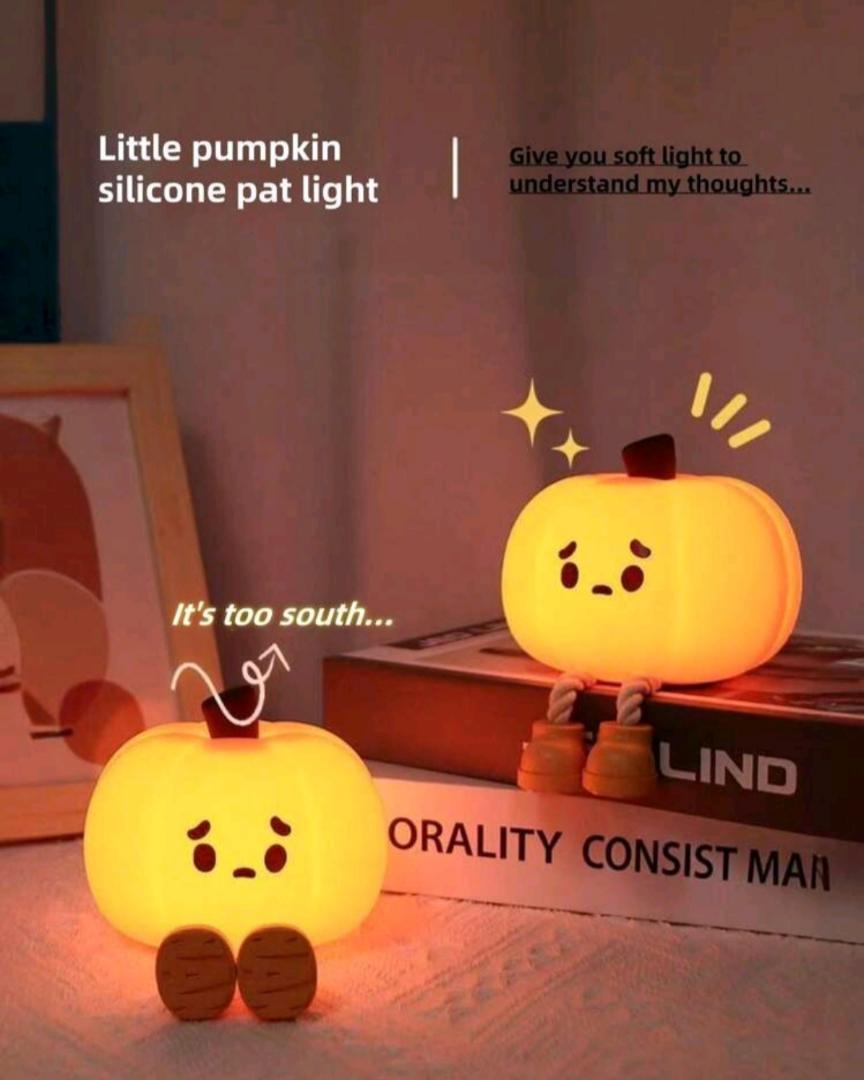Little Pumpkin Night Lamp Cute Soft Safe Silicon Lamp Decorations Timing Dimmable Bedside Decor for Kids Baby Halloween Gifts. The night lightvis energy efficient, stylish & compact and soothing glow.