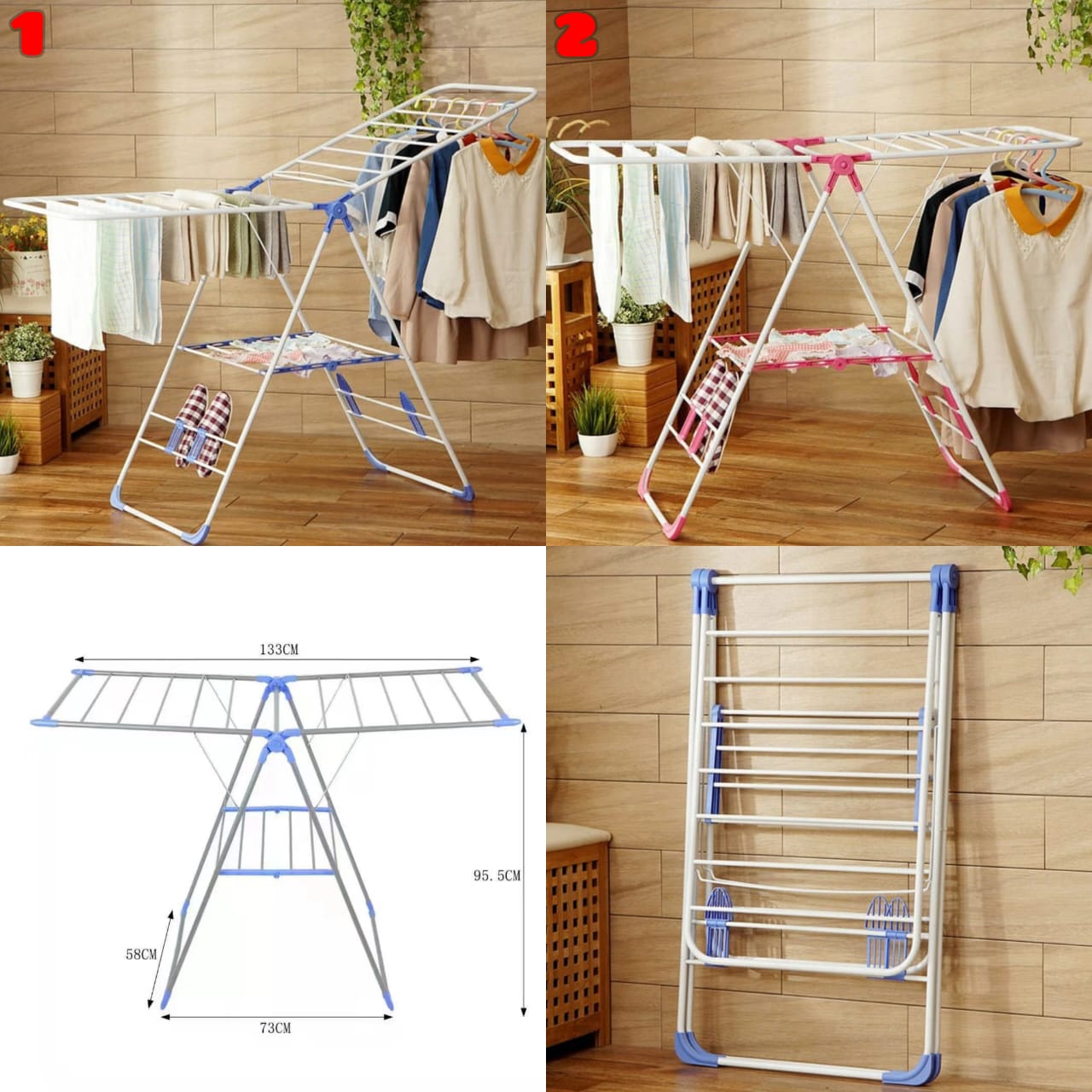 Foldable/Portable Clothes Drying And Hanging Rack(Assembled), Never Rust like many other products in the market