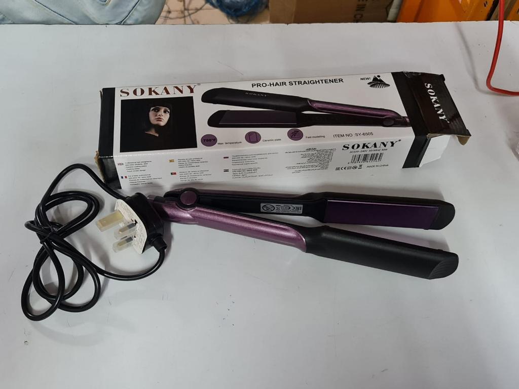 Sokany Professional Hair Straightener Ceramic Flat Iron, Equipped with ultra-smooth ceramic tourmaline plate, professional material for hair straightener and reduces harm to hair