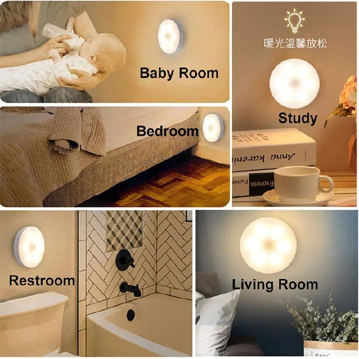 INTELLIGENT INDUCTION LAMP HAS ON OFF AUTO OPTIONS, STICKS BY A MAGNETIC ADHESIVE STICKER SET MOTION SENSOR LIGHT INDOOR LED NIGHT LIGHT BATTERY POWERED STEP LIGHTS STAIR CLOSET LIGHT UNDER CABINET LI
