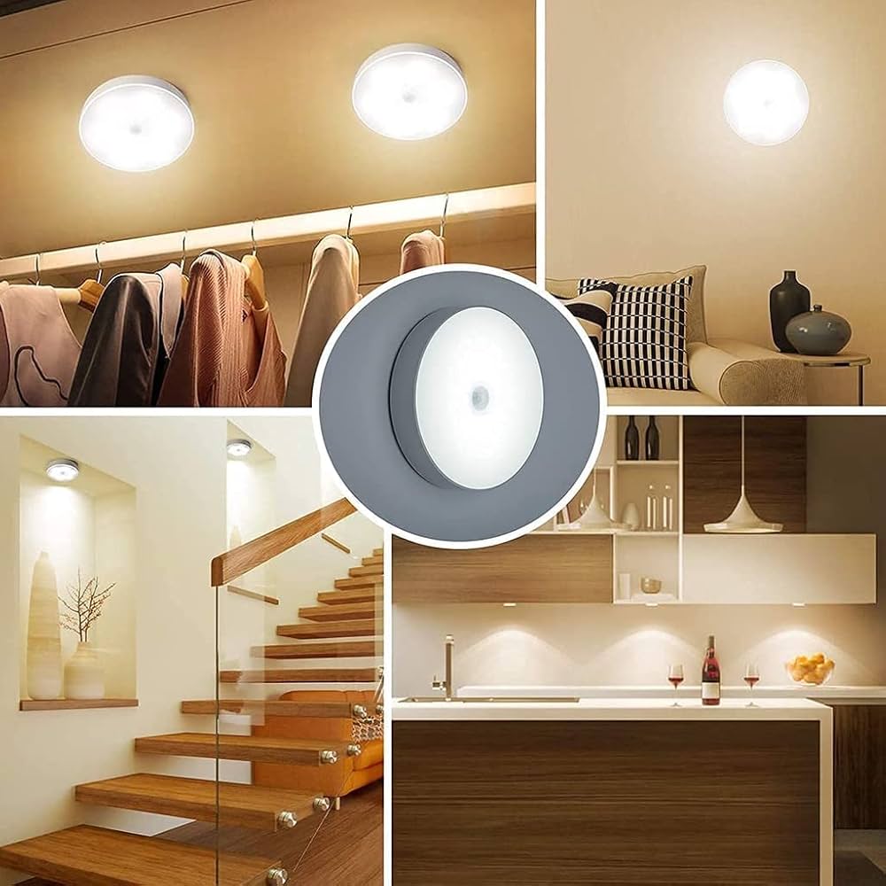 INTELLIGENT INDUCTION LAMP HAS ON OFF AUTO OPTIONS, STICKS BY A MAGNETIC ADHESIVE STICKER SET MOTION SENSOR LIGHT INDOOR LED NIGHT LIGHT BATTERY POWERED STEP LIGHTS STAIR CLOSET LIGHT UNDER CABINET LI