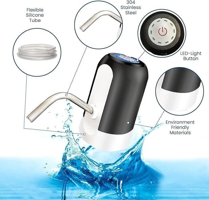 NARROW SPOUT AUTOMATIC RECHARGABLE WATER DISPENSER GALLON WATER DISPENSER, AUTOMATIC RECHARGEABLE WATER DISPENSER, USB CHARGING ELECTRIC WATER PUMP, DRINKING PUMP FOR GALLON BOTTLE.