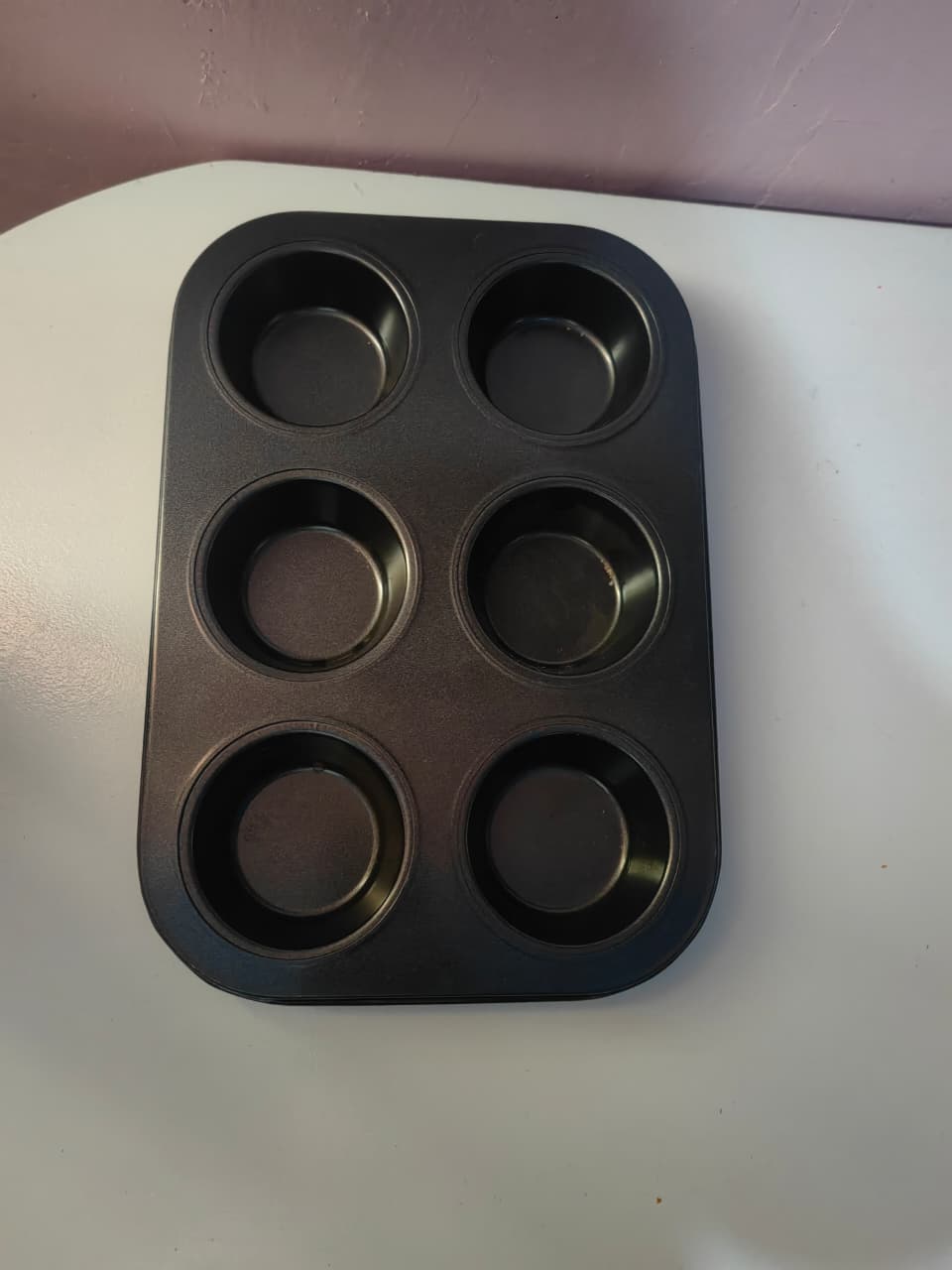 MUFFIN PAN FOR BAKING, ROUND MUFFIN BAKING PAN, BAKING TRAY FOR MUFFINS, CUPCAKES, BROWNIE(BLACK, 6 CUP) MUFFIN CUPCAKE PAN, MUFFIN TINS NONSTICK 6, MUFFIN TOP COOKIE CHEESE CAKE PAN FOR BAKING, TOAST