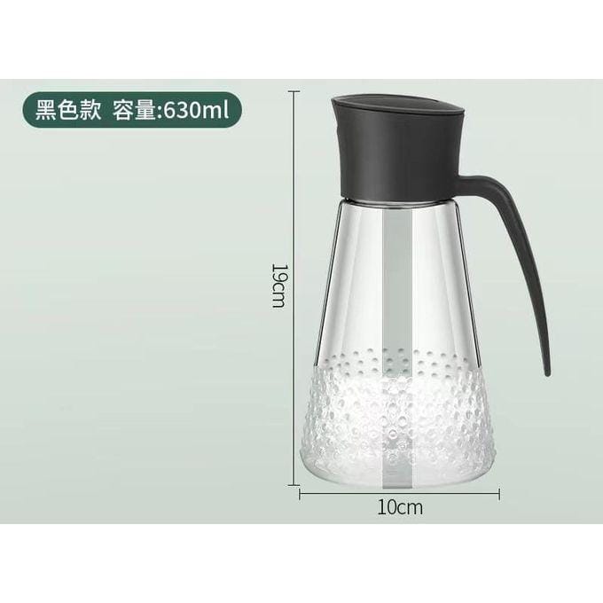 OIL DISPENSER BOTTLE, 630 ML LEAK-PROOF GLASS CONDIMENT JAR WITH AUTOMATIC CAP AND STOPPER, -DRIP SPOUT, ON-SLIP HANDLE FOR KITCHEN COOKING