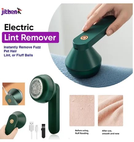 LINT REMOVER FABRIC SHAVER RECHARGEABLE, ELECTRIC PORTABLE SWEATER DEFUZZER  REMOVE PILLING FOR CLOTHING, COUCH, FURNITURE, FUZZ, LINT BALL, PILLINGS(WHITE, GREEN)