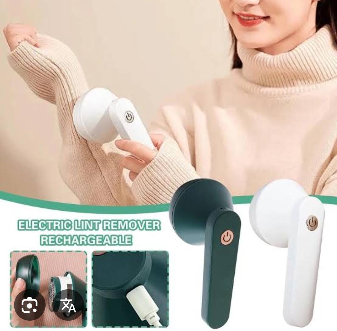 LINT REMOVER FABRIC SHAVER RECHARGEABLE, ELECTRIC PORTABLE SWEATER DEFUZZER  REMOVE PILLING FOR CLOTHING, COUCH, FURNITURE, FUZZ, LINT BALL, PILLINGS(WHITE, GREEN)