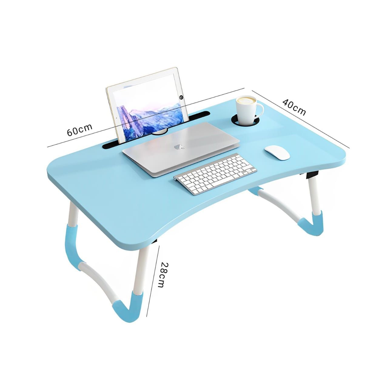 *🎄Restocked🎄*

🔷 *Multi-purpose foldable portable laptop desk study table with tablet slot and drink slot now available in 5 colours (light brown,pink, blue, white, black)e*

*Size 60x40x27cm*