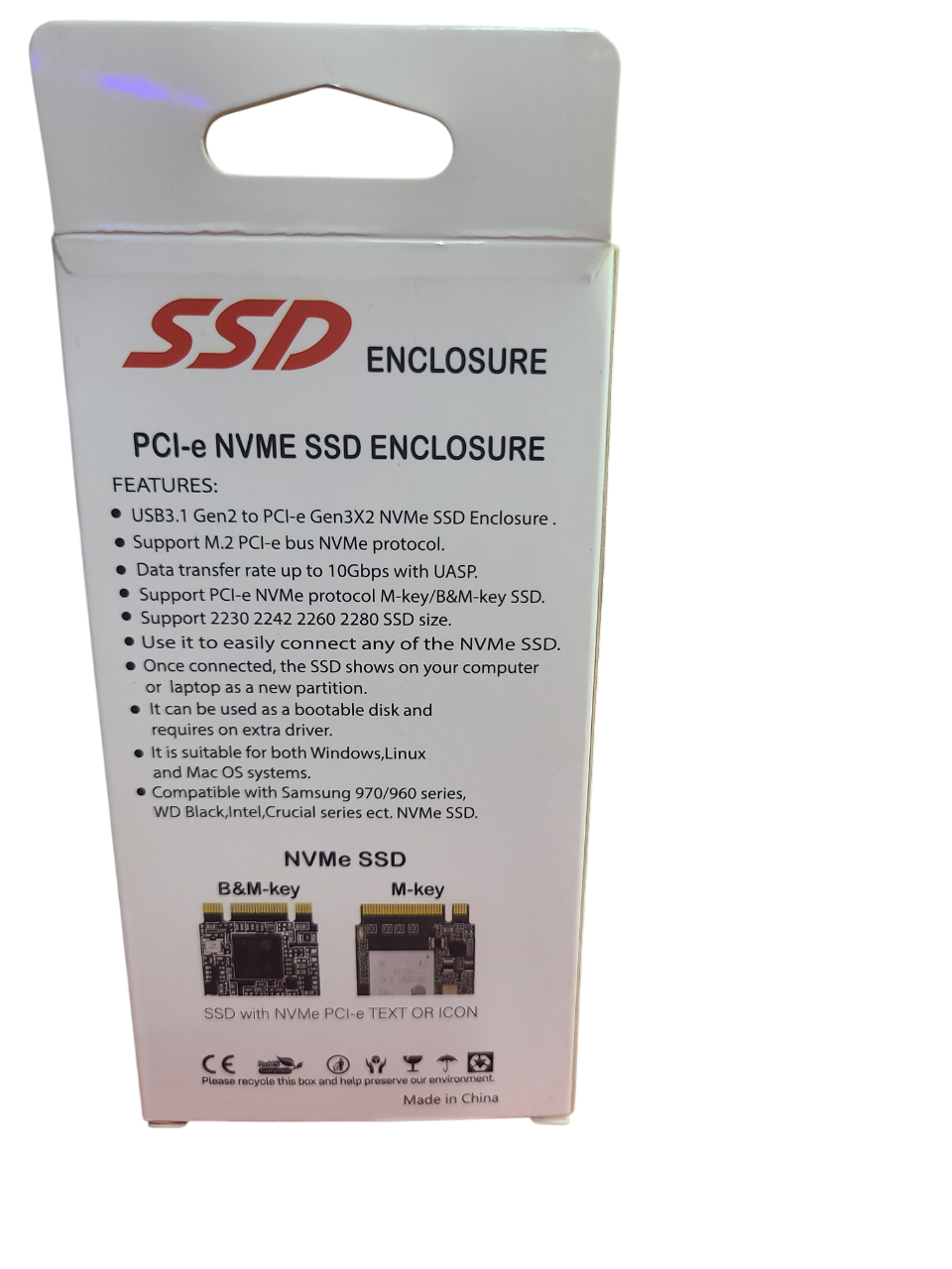 SSD Enclosure NVME External casing – USB 3.1 Compact & Durable Design to protect your SSD with valuable data