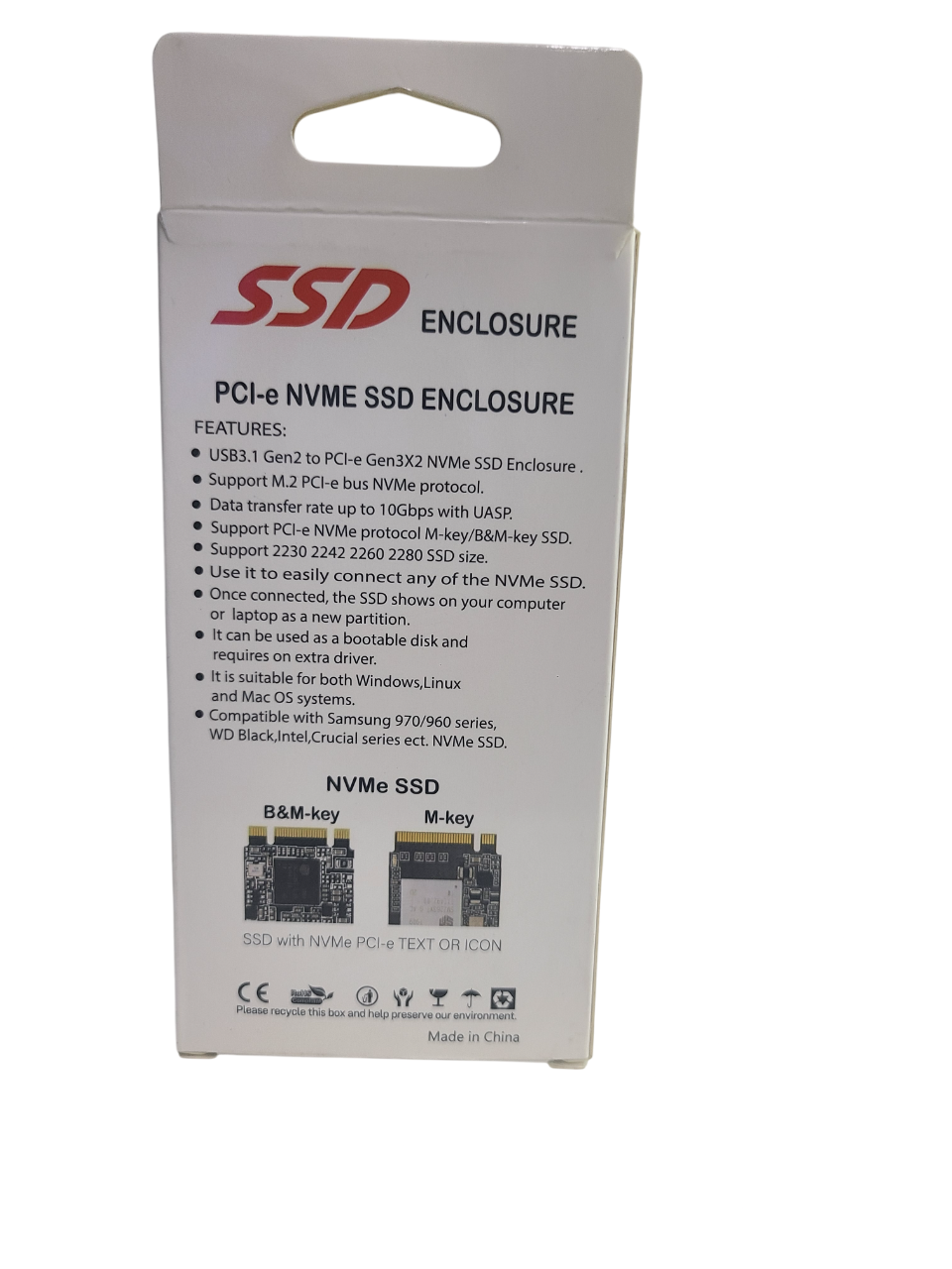 SSD Enclosure NVMe External casing – USB 3.1 Compact & Durable Design to protect your SSD with valuable data