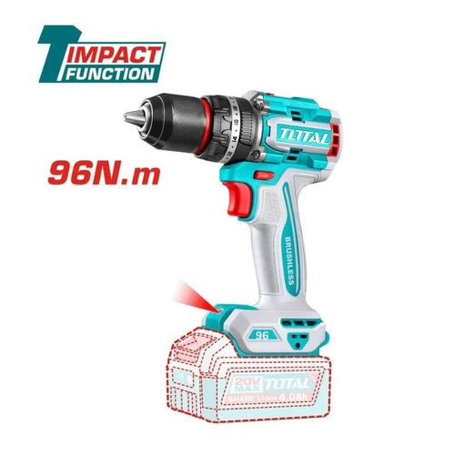 Total  TIDLI20968 Brushless cordless impact drill 96Nm 20v